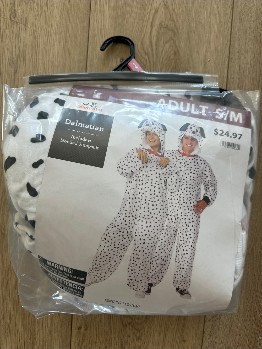 Dalmatian Hooded Jumpsuit - White with Black Spots